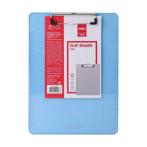 Deli 9256, Clip Board A4, Translucent Blue