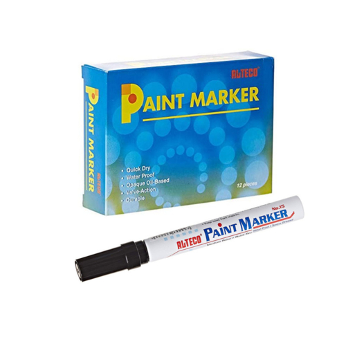 Alteco No-15 Paint Marker, Black,12/Pack