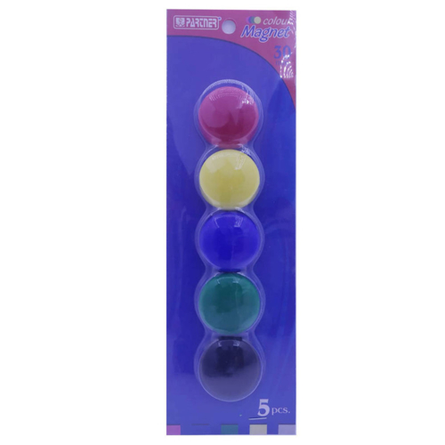 Partner Magnetic Button 30Mm, Multicolor, 5/Pack