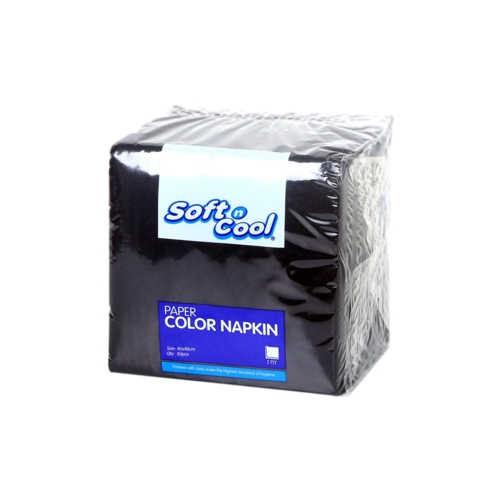 Soft N Cool Black Napkin 40 X 40 Cm 50 Pieces X 24 Pkt