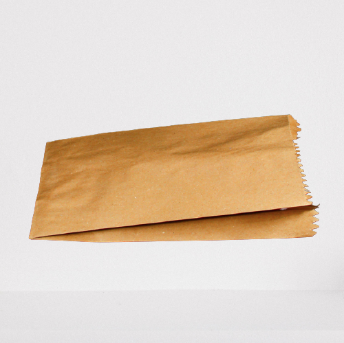 Flat Bottom Brown Paper Bag Ribbed Material 10X6X22Cm 4 Kg