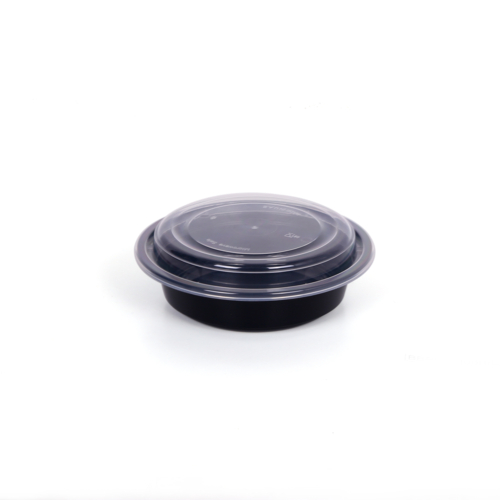 Black Base Round Container 32 Oz Base With Lid 5 Pieces X 24 Packets