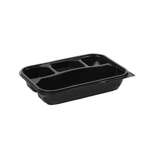 Black Base Rectangular 4-Compartment Container Base With Lid 200 Pieces